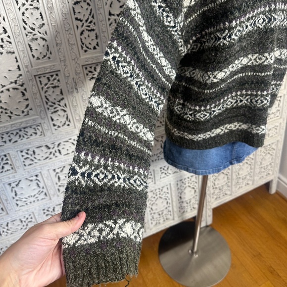 Britches For Women Fair Isle Wool Blend V Neck Chunky Sweater Sz Large - Picture 6 of 7